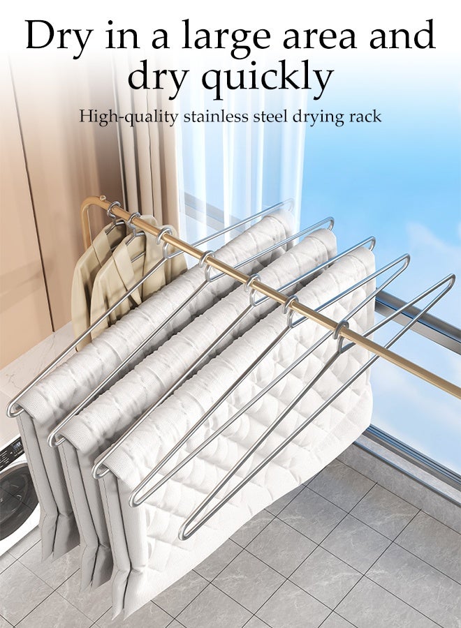 DUNISO 4-Piece Stainless steel Hanger Set, Sturdy and Durable, Metal Clothes Hanger suitable for Heavy-Duty Clothes, Jacket, Shirt, Pants, Suit Hangers（Silver） - Image 5