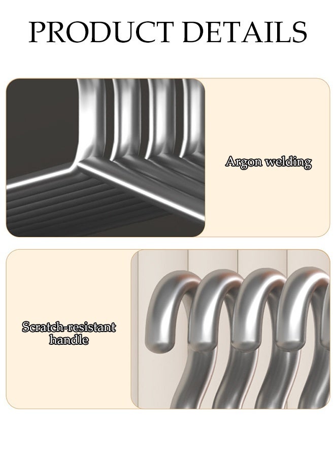 DUNISO 4-Piece Stainless steel Hanger Set, Sturdy and Durable, Metal Clothes Hanger suitable for Heavy-Duty Clothes, Jacket, Shirt, Pants, Suit Hangers（Silver） - Image 4