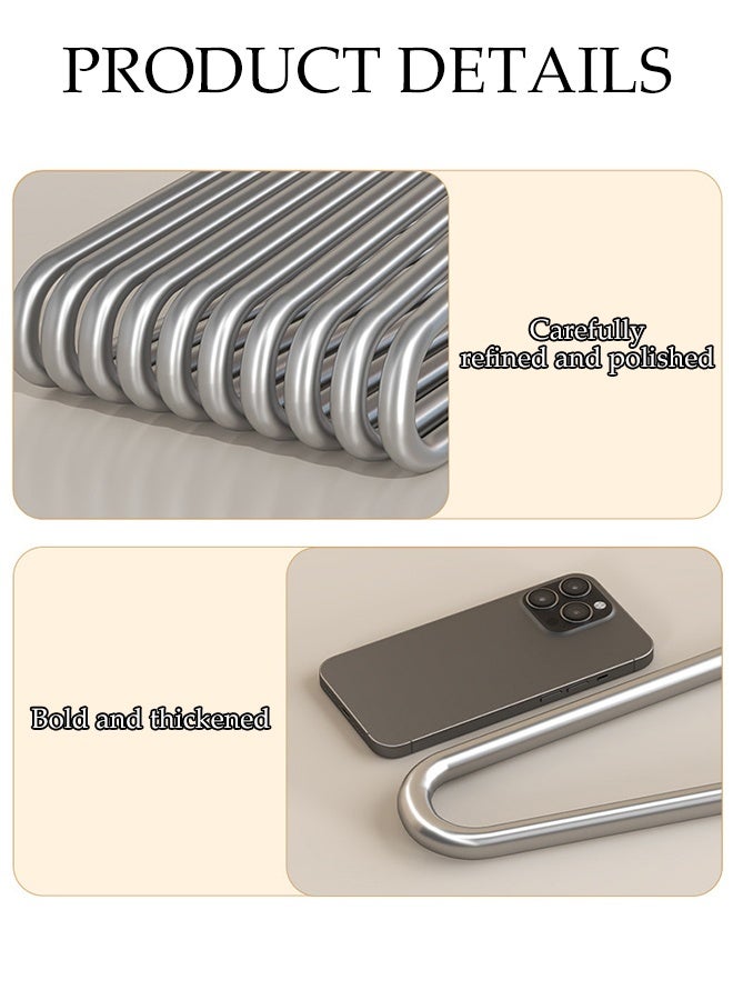 DUNISO 4-Piece Stainless steel Hanger Set, Sturdy and Durable, Metal Clothes Hanger suitable for Heavy-Duty Clothes, Jacket, Shirt, Pants, Suit Hangers（Silver） - Image 3