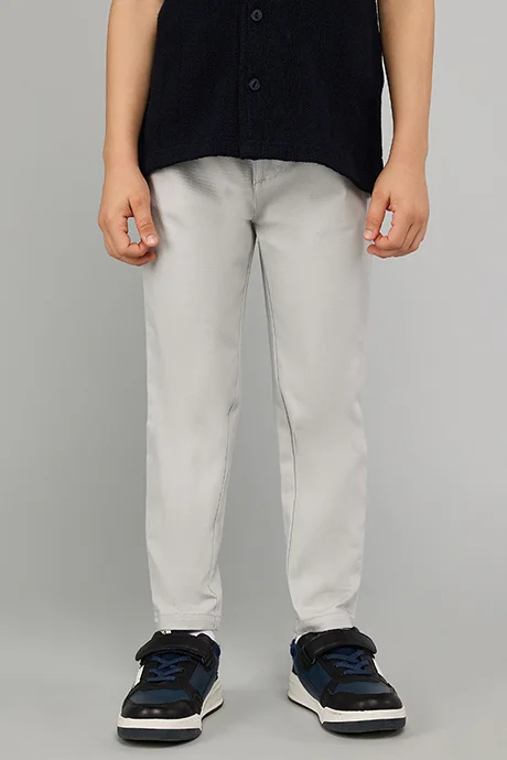 أر أند بي Solid Slim Fit Pants with Button Closure