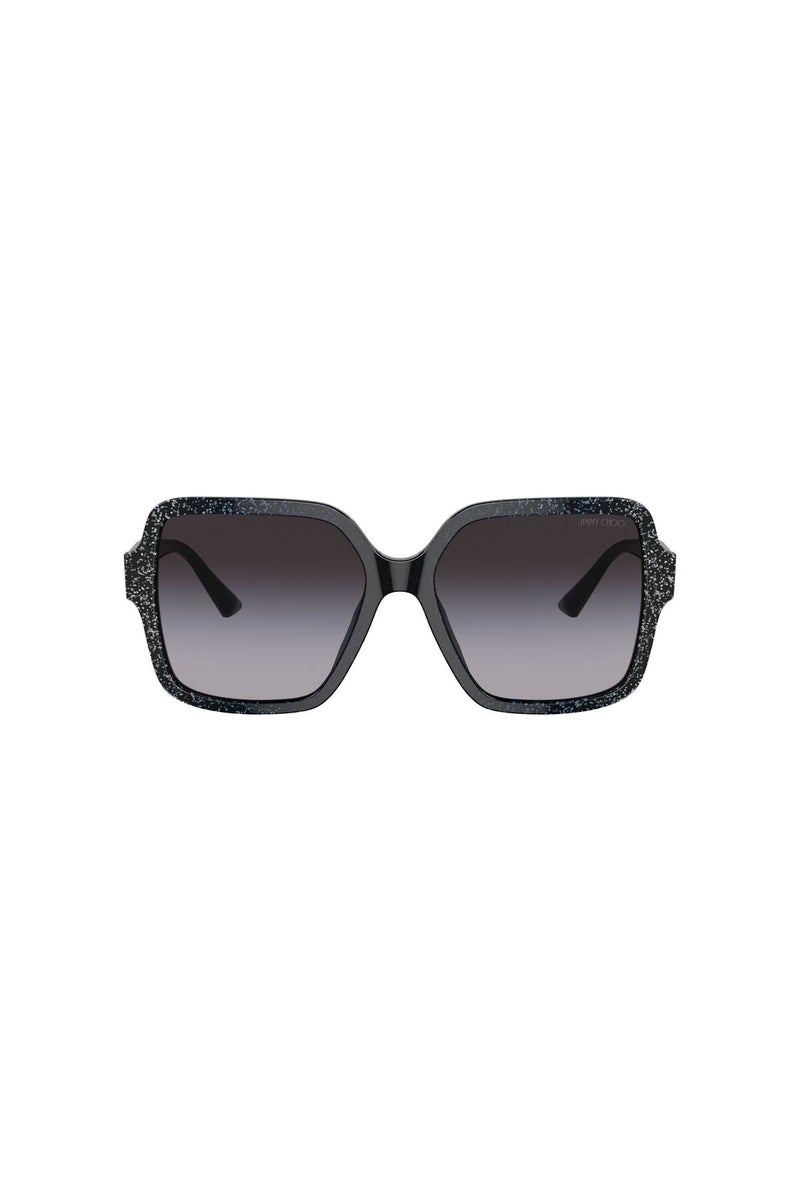 جيمي تشو نظارة شمسية مربعة للنساء - Jc 5005 - مقاس العدسة: 55 مم - أسود متدرج لامع - Image 2