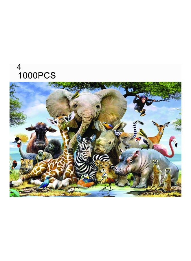 مجموعة أحجية قطع تركيب بتصميم حيوانات مكونة من 1000 قطعة - Image 1