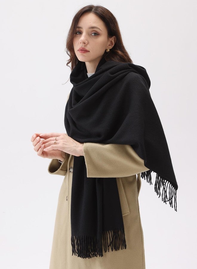 EPEIUS Scarfs for Women Pashmina Shawl Soft Wraps for Evening Dress Women Scarf for Wedding Large Winter Scarves Ladies Gifts,Black - Image 3
