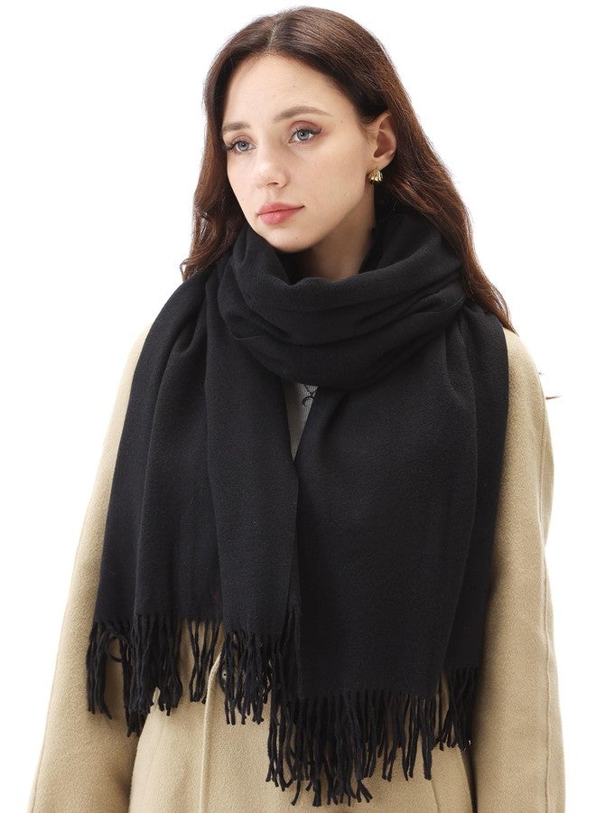 EPEIUS Scarfs for Women Pashmina Shawl Soft Wraps for Evening Dress Women Scarf for Wedding Large Winter Scarves Ladies Gifts,Black - Image 2