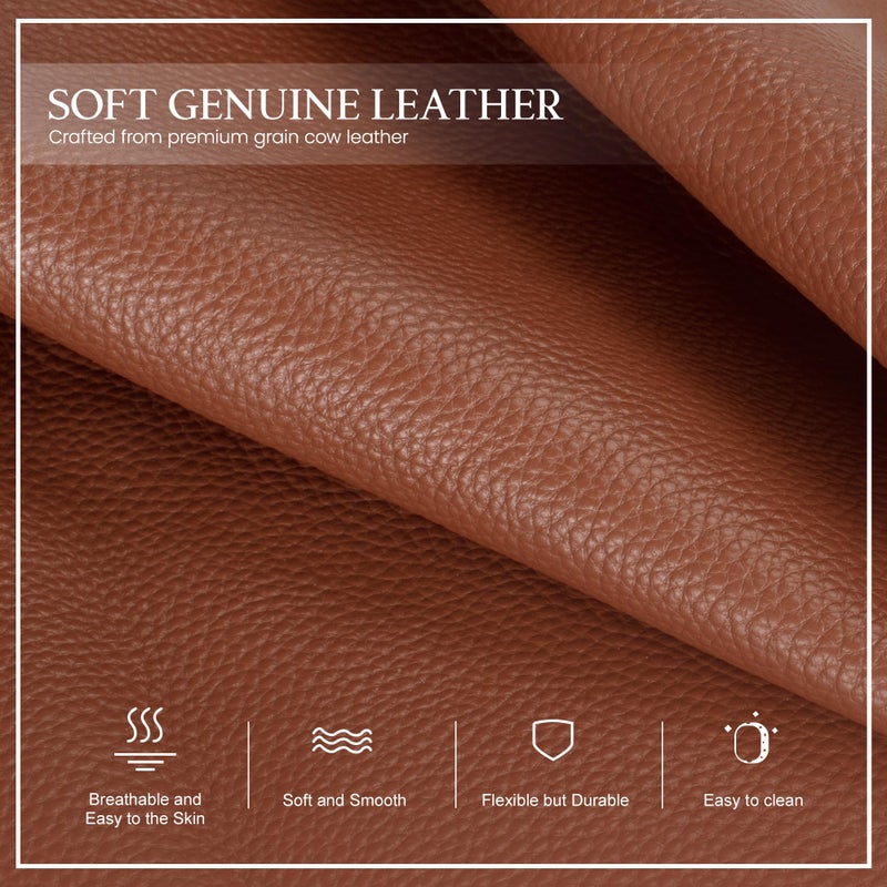 befen Genuine Leather Crossbody Handbags for Women Trendy, Women's Medium Cross Body Saddle Purses with RFID Card Slots - Brown - Image 3