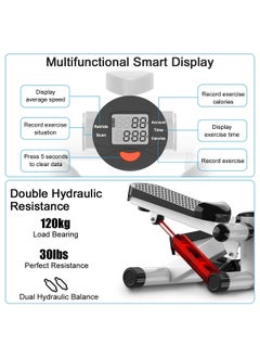 XiuWoo Mini Stepper Trainer with Resistance Band Portable Stair Stepper Exercise Machine Adjustable Fitness Bike Pedal Stepper Air Climber Pedal Exerciser 120KG Loaded LCD Monitor for Home Office Workout  - Image 3