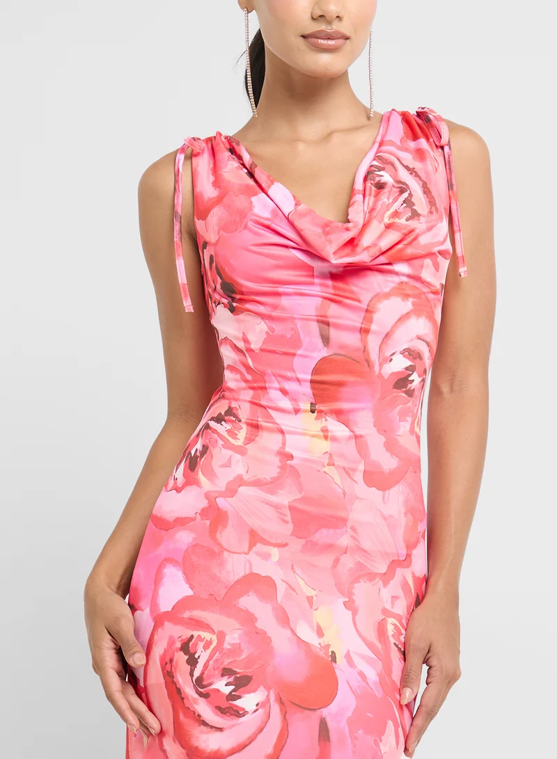 Ginger Floral Cowl Maxi Dress