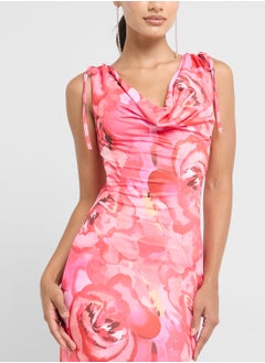 Ginger Strappy Cowl Neck Floral Print Dress  - Image 3