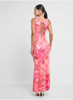 Ginger Strappy Cowl Neck Floral Print Dress  - Image 2
