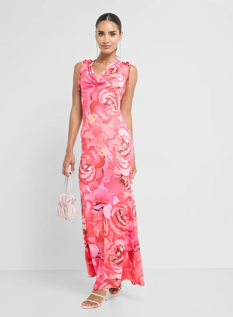 Ginger Floral Cowl Maxi Dress