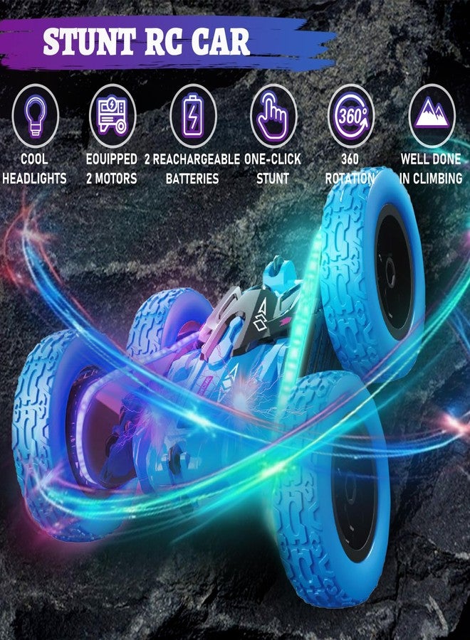 Pascol 360° Double-Sided RC Stunt Car - 4WD 2.4GHz Remote Control Off-Road Vehicle with LED Lights, High-Speed Rotation, Durable Racing Toy for Kids, Boys & Girls, Multicolor - Image 4