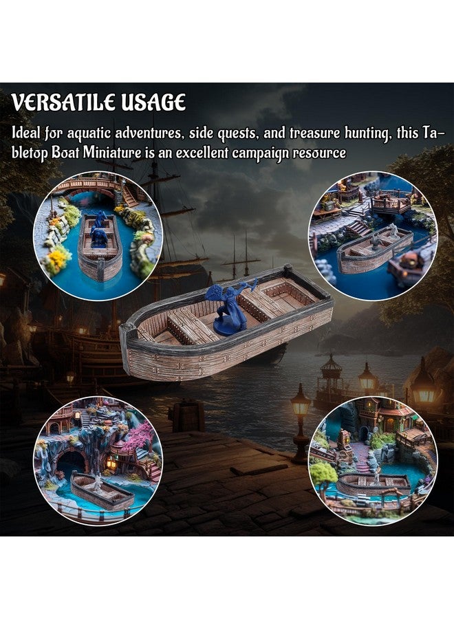 CZYY DND Skiff Miniature Hand-Painted Resin Medieval Row Boat Fantasy Tabletop 28mm RPG Scatter Terrain for Dungeons and Dragons, Wargames, TTRPGs - Image 5