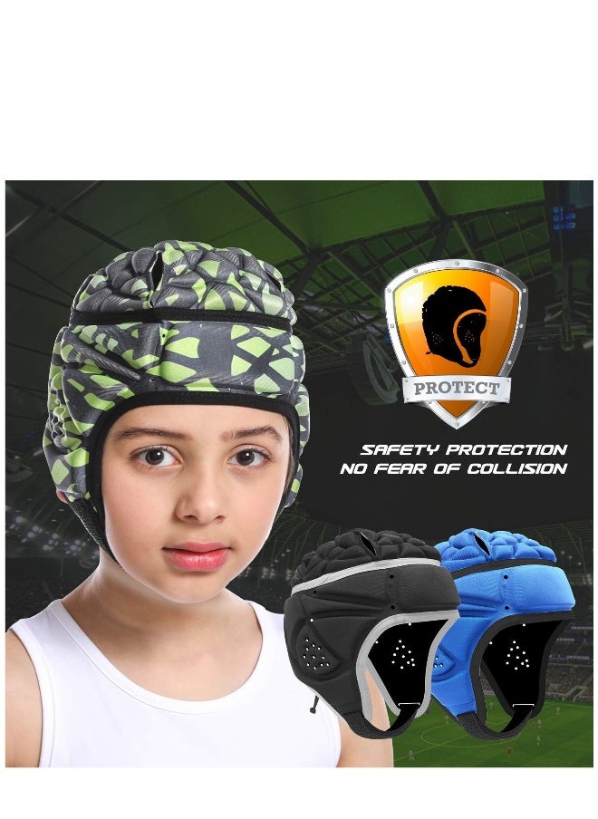 Generic - Mult-Color Soft Helmet, Flag Football Rugby Goalkeeper Helmet, Cap Soft Shell Helmet, Soccer Headgear Special Needs Protection for Childrens 4-12 Years - Image 1