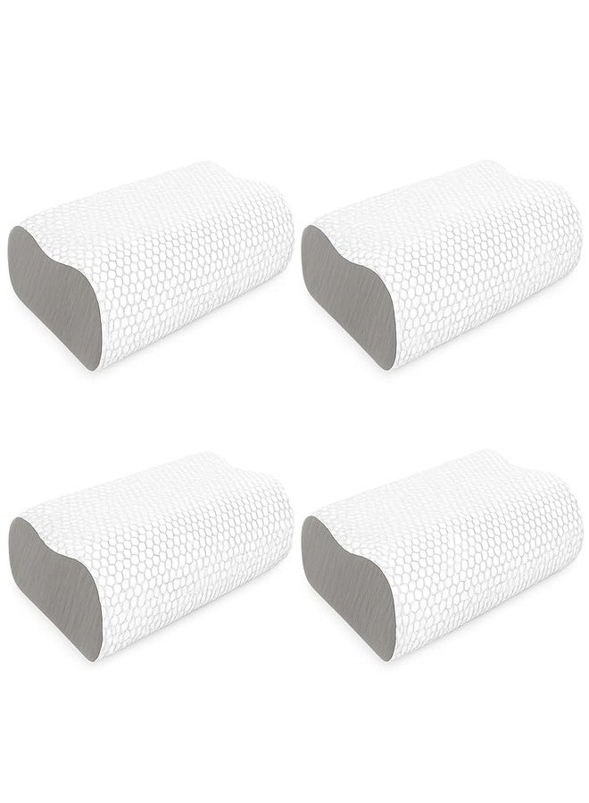 MASHUR FAB-Memory Foam Pillow, Contour Cervical Orthopedic Memory Foam Pillows Supports Neck Pain and Shoulder Pain for Sleeping, Ergonomic Cervical Pillow Neck Support Pillow for Side Back (4, Grey) - Image 1