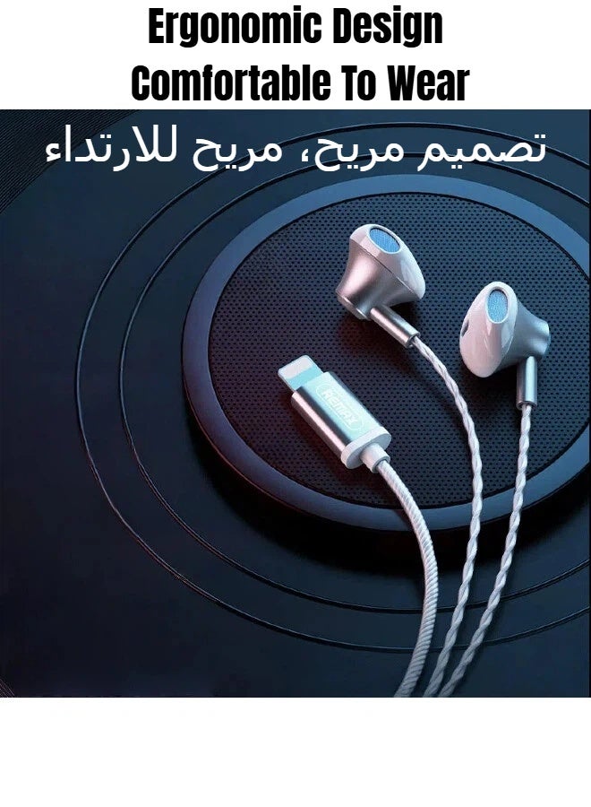 REMAX RM-711i Bluetooth In-Ear Earphones, HD Stereo with Mic Control, Lightning Charging Port, Comfort In-Ear Earbuds (Blue) - Image 3