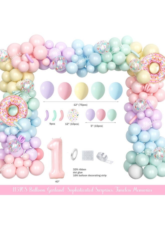 Hombae Sweet One Birthday Party Decorations, Donut First Birthday Decorations for Girls, Donut 1st Birthday Party Supplies with Backdrop Banner Cake Topper Tableware for 1 Year Old Party Decorations - Image 3