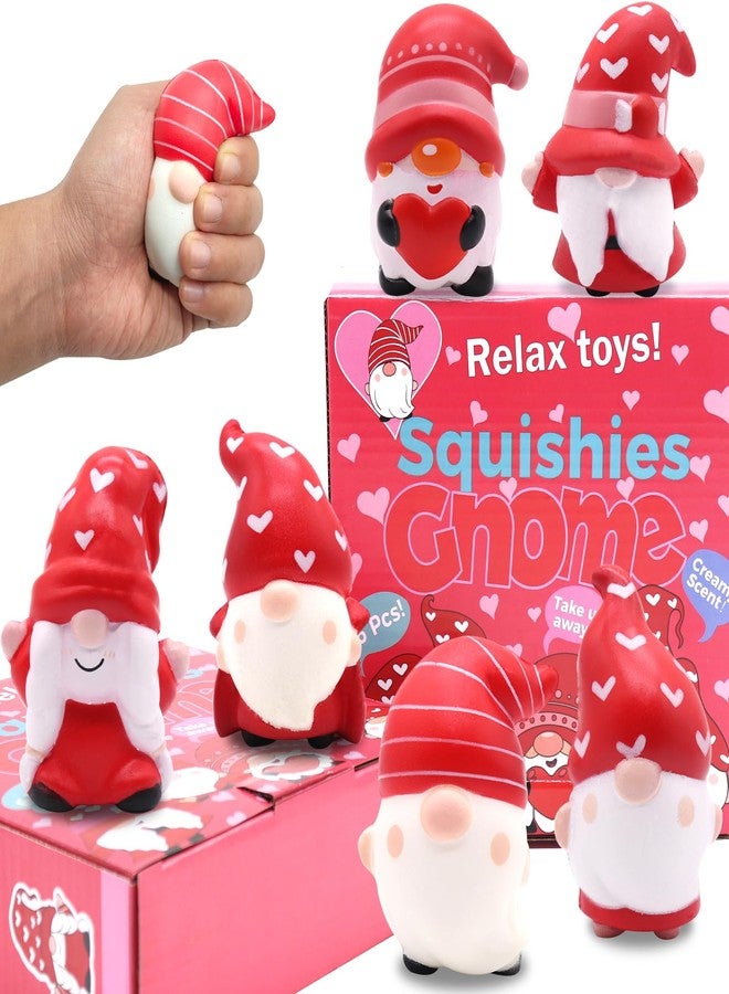 JOINBO Valentines Day Gnome Squishies Toys for Kids,Slow Rising Stress Relief, Soft Squeeze,Valentines Present for Boys Girls - 6 Pack - Image 1