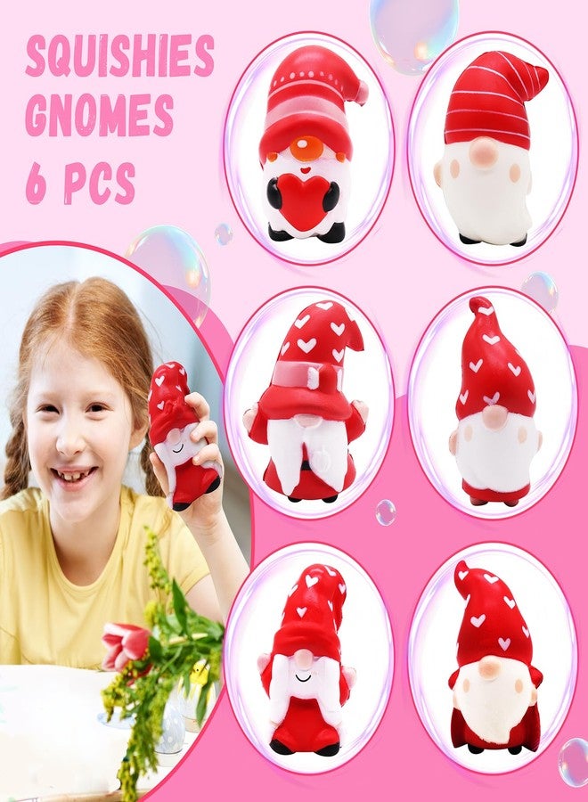 JOINBO Valentines Day Gnome Squishies Toys for Kids,Slow Rising Stress Relief, Soft Squeeze,Valentines Present for Boys Girls - 6 Pack - Image 3