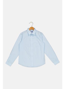 Jack Jones Kids Boy Regular Fit Plain Long Sleeve Casual Shirts, Light Blue 