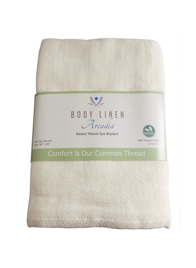 Body Linen Organic Cotton Basket Weave Massage Table Blanket, 100% Organic Cotton, 66 by 90 Inches, Pleasant Cream Color. Warm, Soft and Eco-Friendly - 1 Pack - Image 2