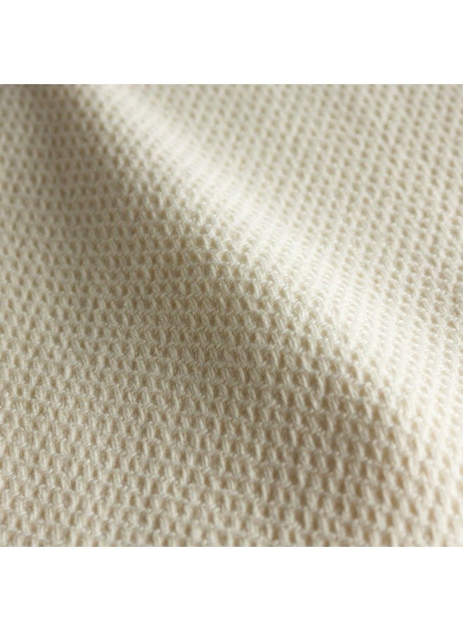 Body Linen Organic Cotton Basket Weave Massage Table Blanket, 100% Organic Cotton, 66 by 90 Inches, Pleasant Cream Color. Warm, Soft and Eco-Friendly - 1 Pack - Image 3