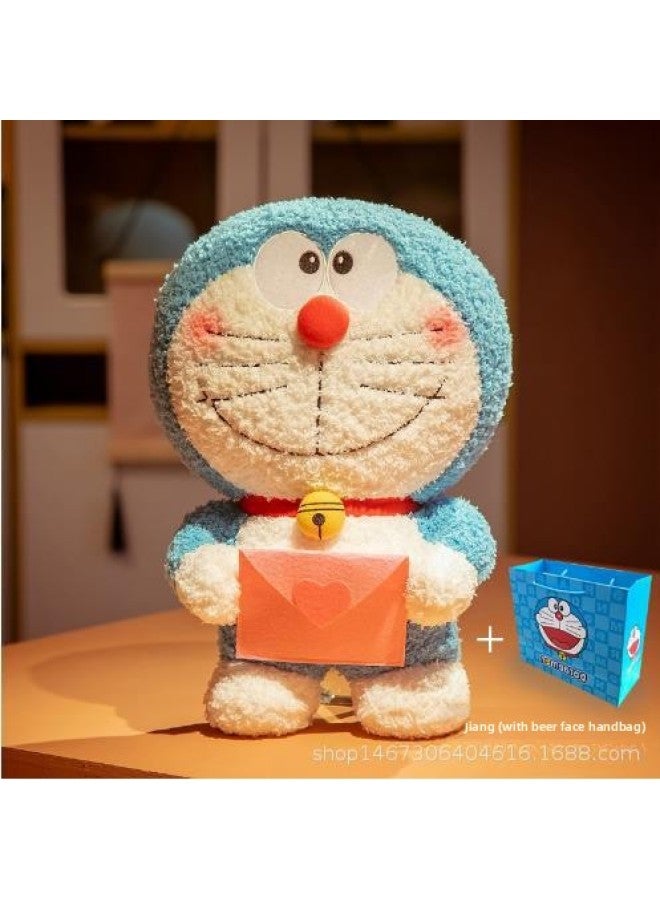 Japanese Version Of Doraemon Doll Blue Fatty Plush Toy Doraemon Doraemon Doll Ding Dang Cat Doll Creative Gift For Men And Women-Color:Blue Pink Envelope (gift Bag Style)-Height:60cm