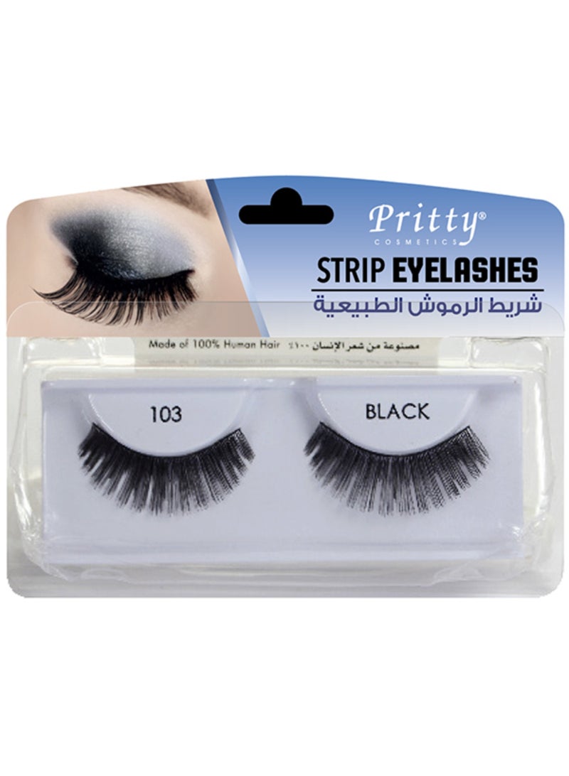 Pritty Eyelashes - Strip Black 103 - 1 Pc