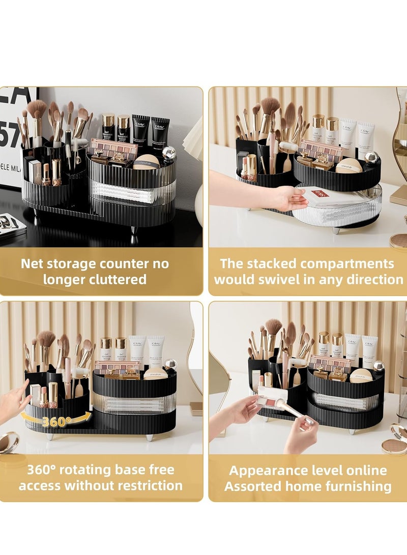 ETG Upgraded 3 Tier Makeup Brush Holder Organizer, Rotating Makeup Organizers Countertop, Large Makeup organization and Skincare Storage for Vanity, Desktop, Bathroom - Image 5