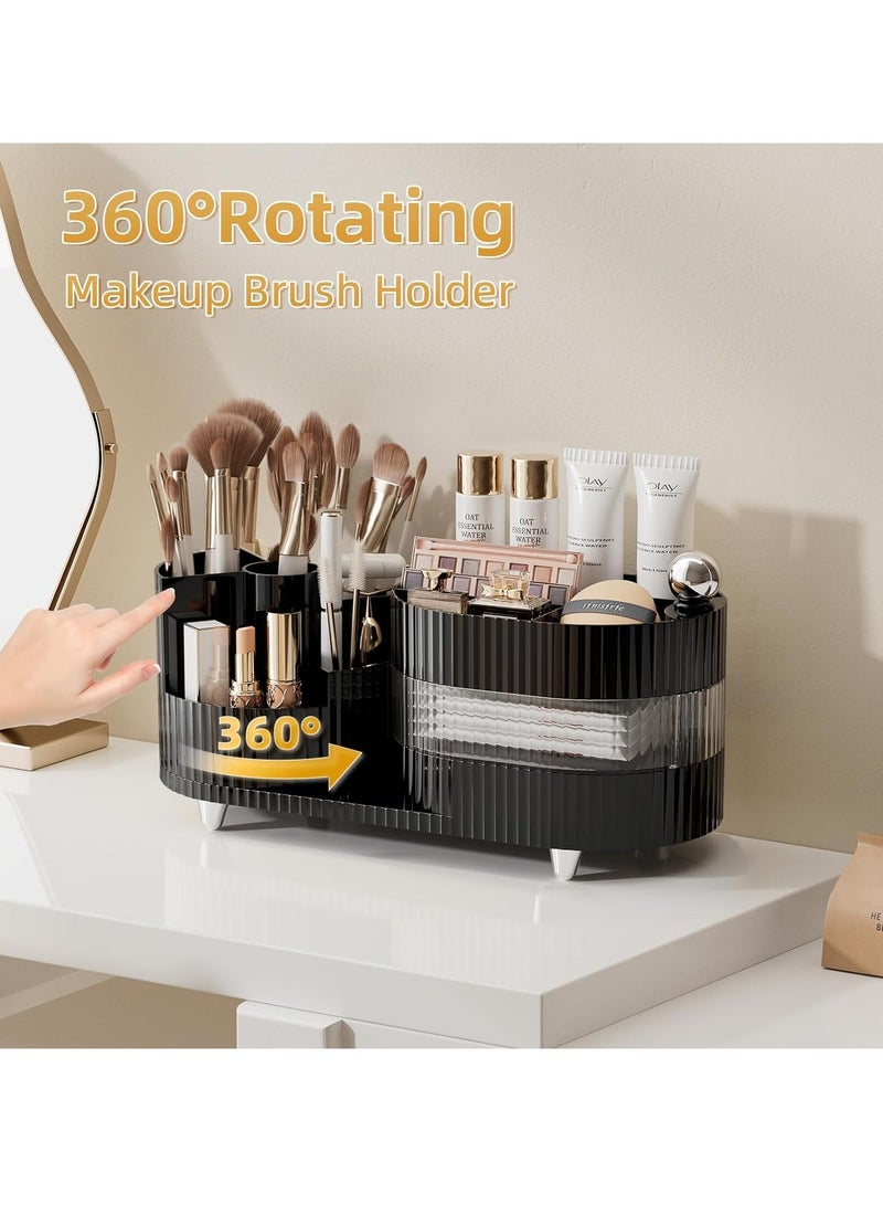 ETG Upgraded 3 Tier Makeup Brush Holder Organizer, Rotating Makeup Organizers Countertop, Large Makeup organization and Skincare Storage for Vanity, Desktop, Bathroom - Image 3