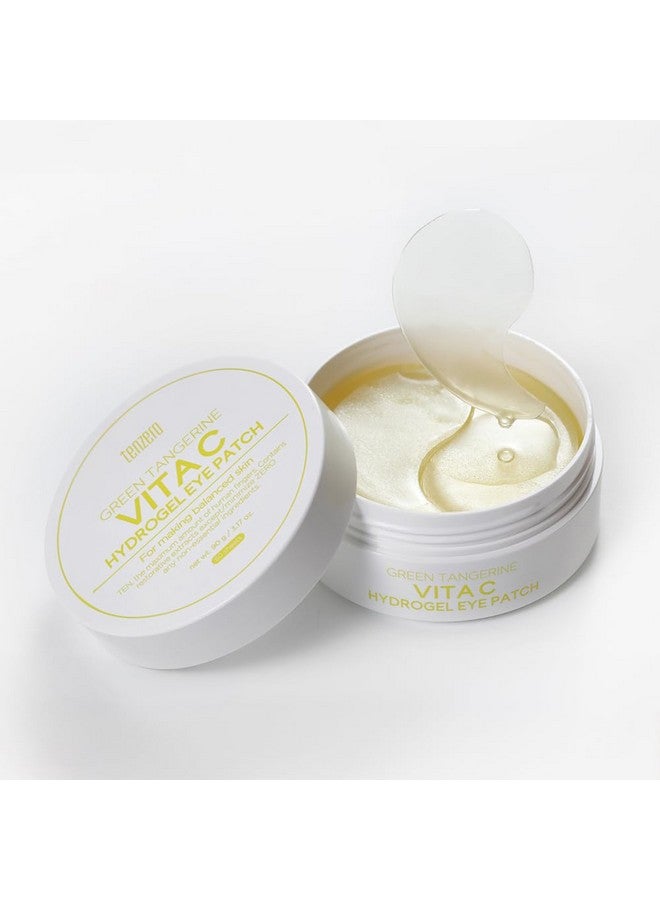 tenzero Green Tangerine Vita C Hydrogel Eye Patch (60 pairs, 90g), Vitamin C Treatments for Dark Circles, Puffy Eye, Fine Lines, Brightening, Hydrating Eye Pads, Korean Under Eye Masks Skincare - Image 1