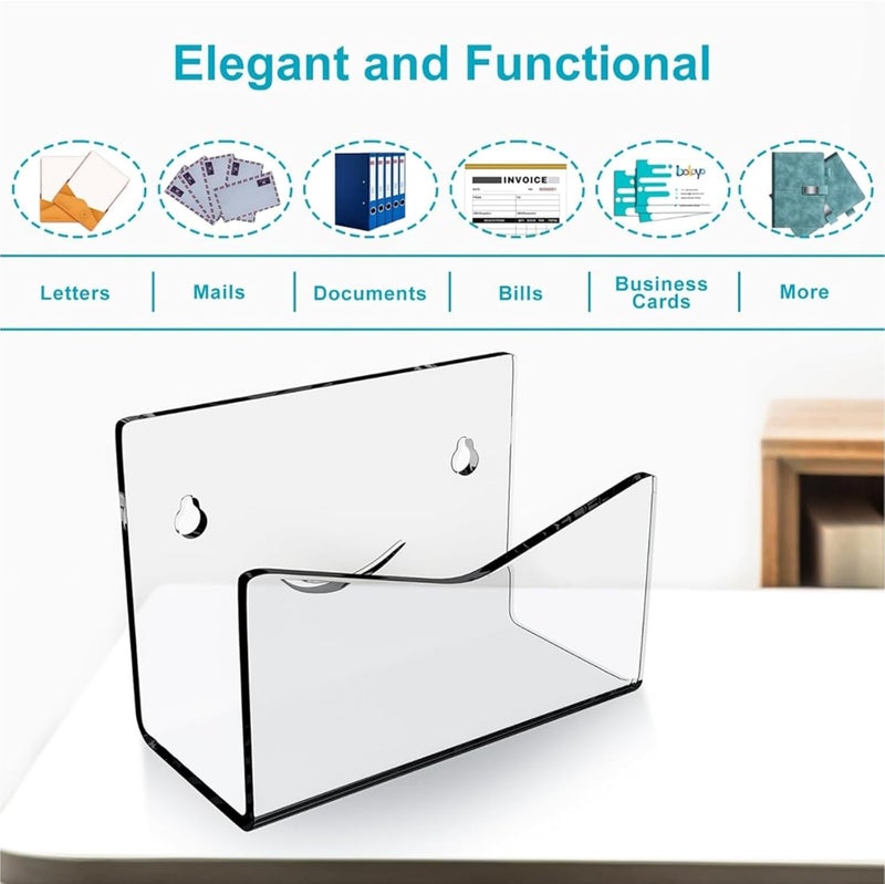 BIBABLYKE Wall Mount Envelope Tray Office Document Storage Holder Letter Mail Sorter Postcard Stand Organizer Rack Office Mail Organizer for Wall - Image 2
