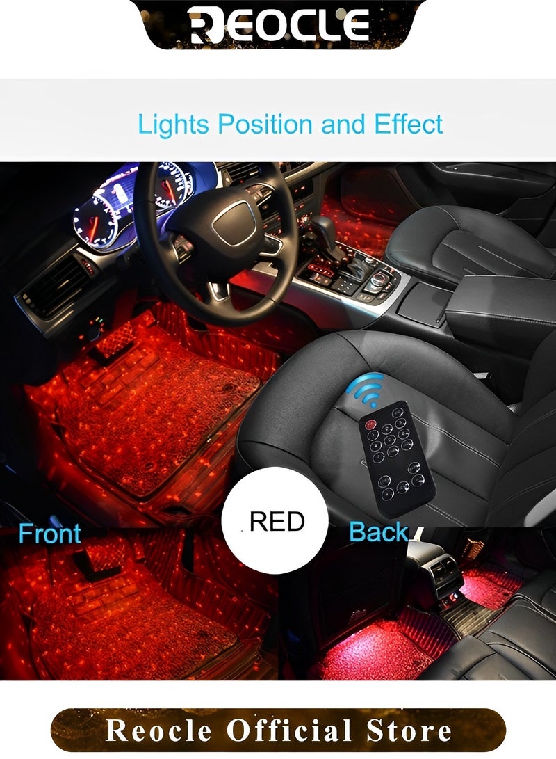 REOCLE Car LED Lights Smart Interior Lights with Remote Control Atmosphere Lights with Seven Colors USB Plug-in Romantic Stars Lights for Cars & SUVs & Trucks DC 12V - Image 3