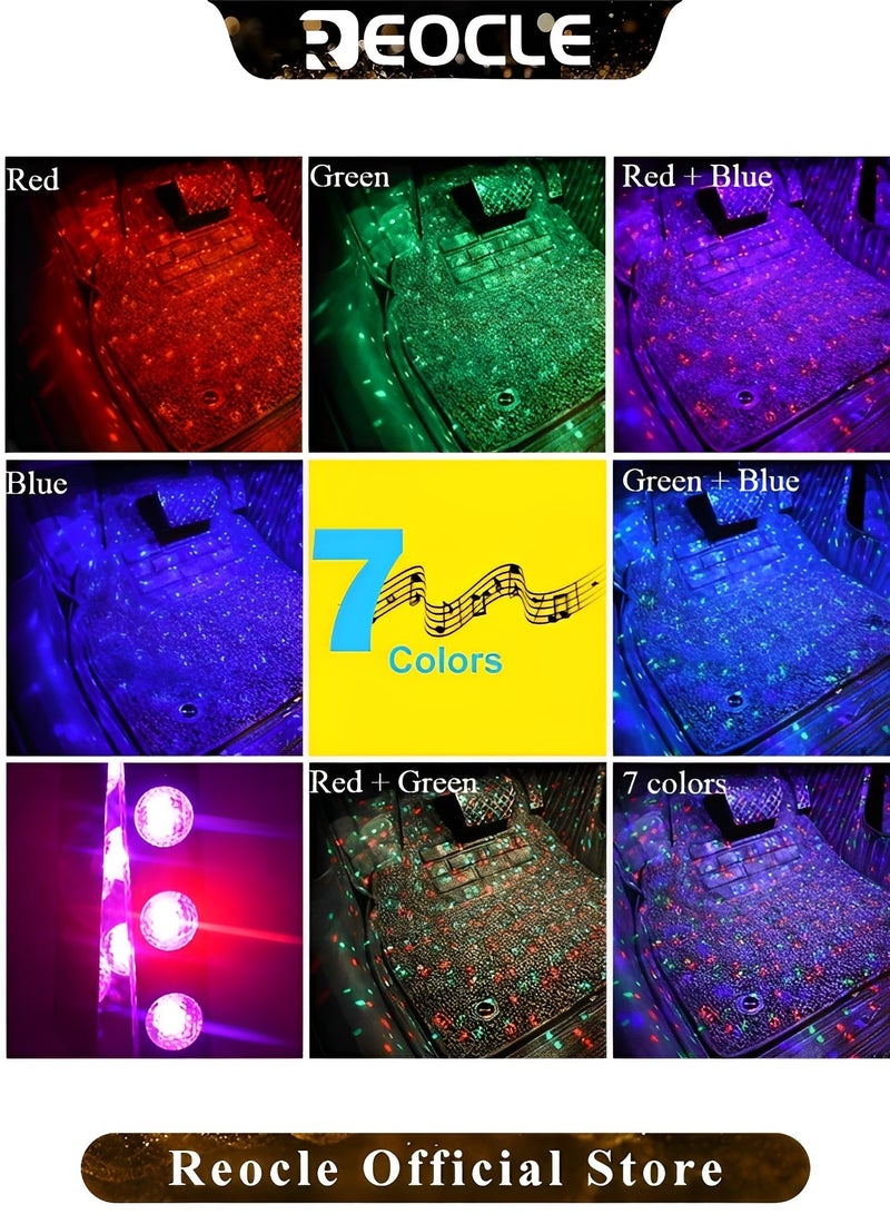REOCLE Car LED Lights Smart Interior Lights with Remote Control Atmosphere Lights with Seven Colors USB Plug-in Romantic Stars Lights for Cars & SUVs & Trucks DC 12V - Image 5