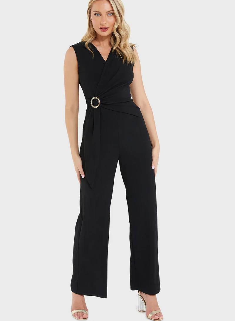 QUIZ Wrap Belted Jumpsuit