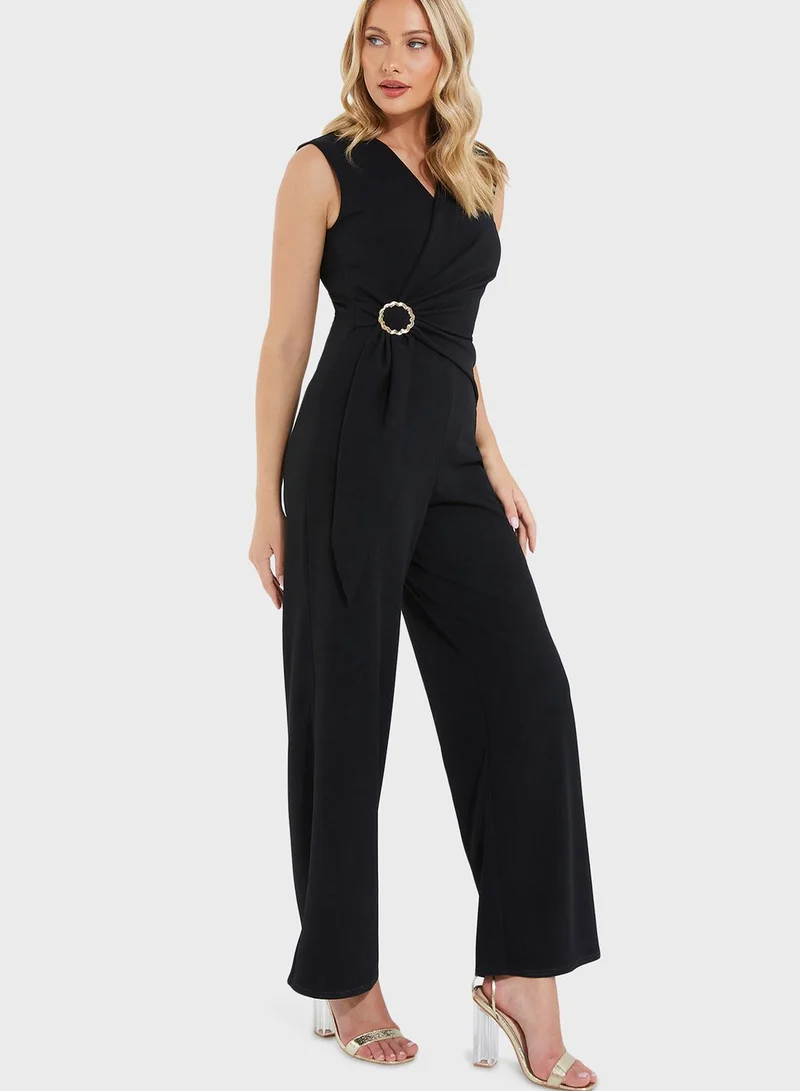 QUIZ Wrap Belted Jumpsuit