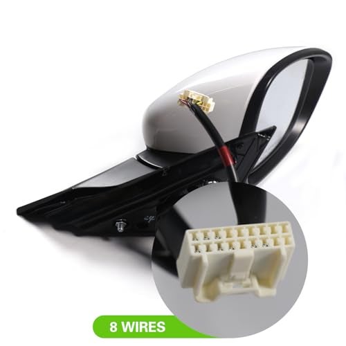 Liizoo Side Mirror for HONDA ACCORD 2018-2022 Car Door Mirror Fits for HONDA ACCORD 2018-2022 Right Passenger Side | Power | Heated |Lamp|BSM |HO1321330| White (RH)-8 Wires - Image 4