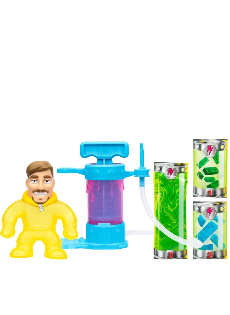 اصنع مختبر MrBeast الخاص بك مع محطة الإبداع ، مع 3 حشوات فريدة من نوعها ، وامزج ، واملأ ، وقم بإنشاء شخصية الحركة المطاطية الخاصة بك مرارا وتكرارا