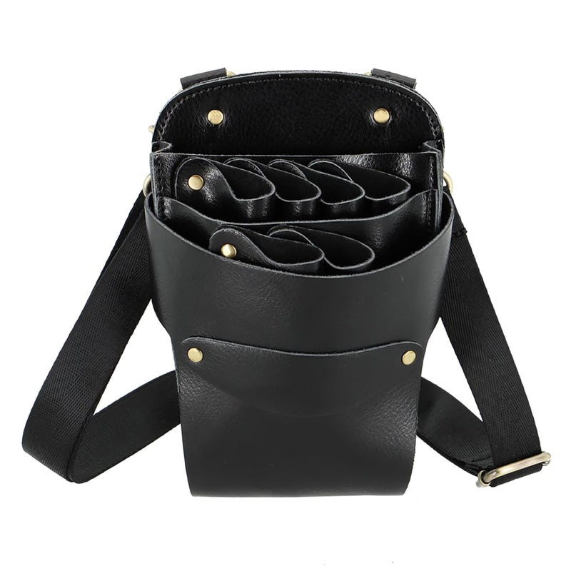 aolaso Hairdresser Scissors Bag, Leather Salon Barber Hairdressing Scissor Shears Holster Hair Stylist Tools Bag with Waist Shoulder Belt - Image 1