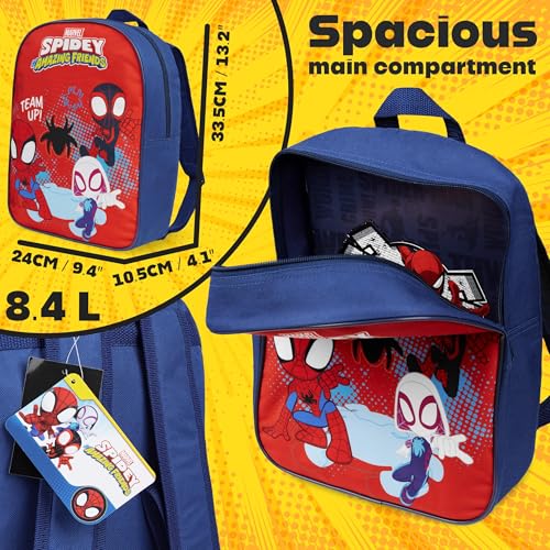 Get Trend Marvel Spidey Mini Backpack Kids Toddlers 13x9” Rucksack Kindergarten Bag Preschool Sports Travel Backpacks 3+ Gifts for Kids (Red Spidey) - Image 3