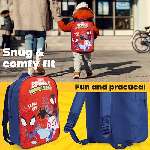 Get Trend Marvel Spidey Mini Backpack Kids Toddlers 13x9” Rucksack Kindergarten Bag Preschool Sports Travel Backpacks 3+ Gifts for Kids (Red Spidey) - Image 4