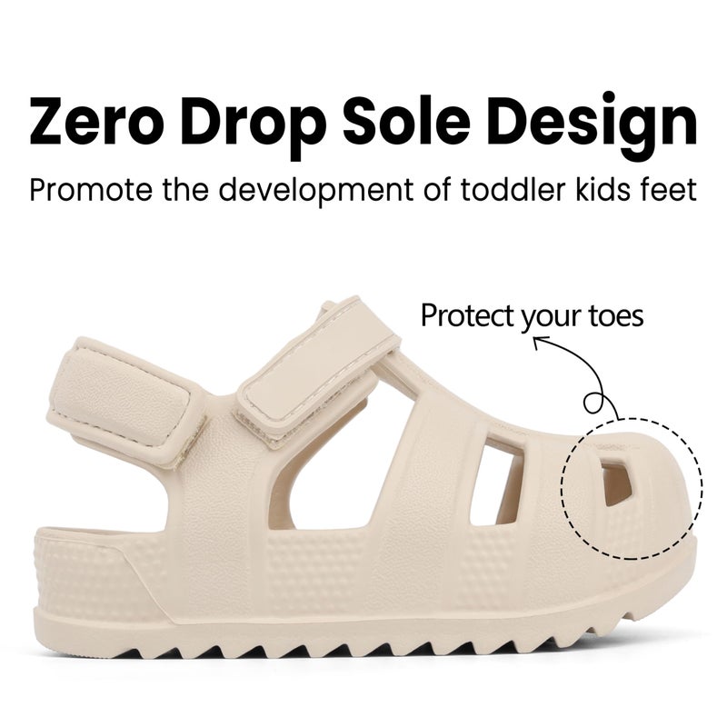 ChayChax Toddler Classic Fisherman Sandals Boys Girls Closed Toe Water Pool Beach Sandal Naturally Splay,Beigeï¼Œ4 Toddler - Image 5