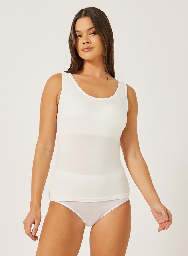 Styli Solid Scoop Neck Tank Slip with In-Built Bra  - Image 1