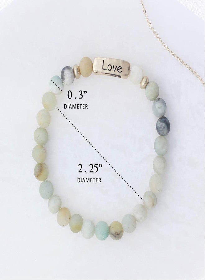 NTLX Christian Bracelets for Women - Love Bracelet - Natural Stone Stretch Prayer Bracelet - Inspirational Message Jewelry - Great Gift (Light-Multi Turquoise) - Image 2