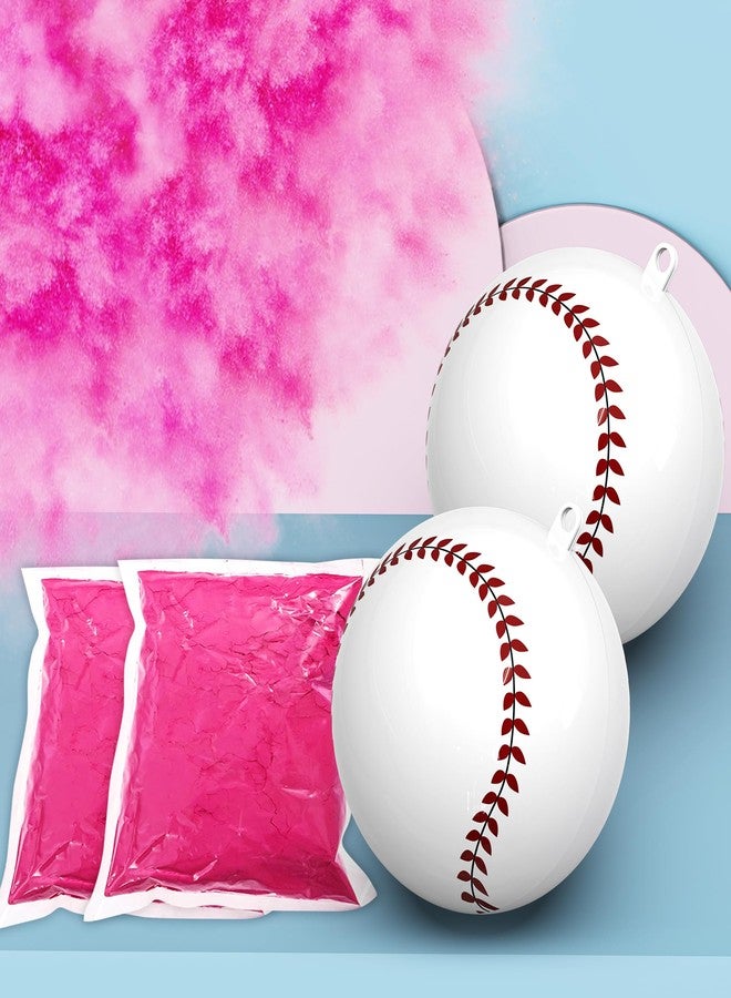POPUPARTY 2 Pack Gender Reveal Baseball with Pink Powder Kit for Baby Gender Reveal Decoration - Image 1