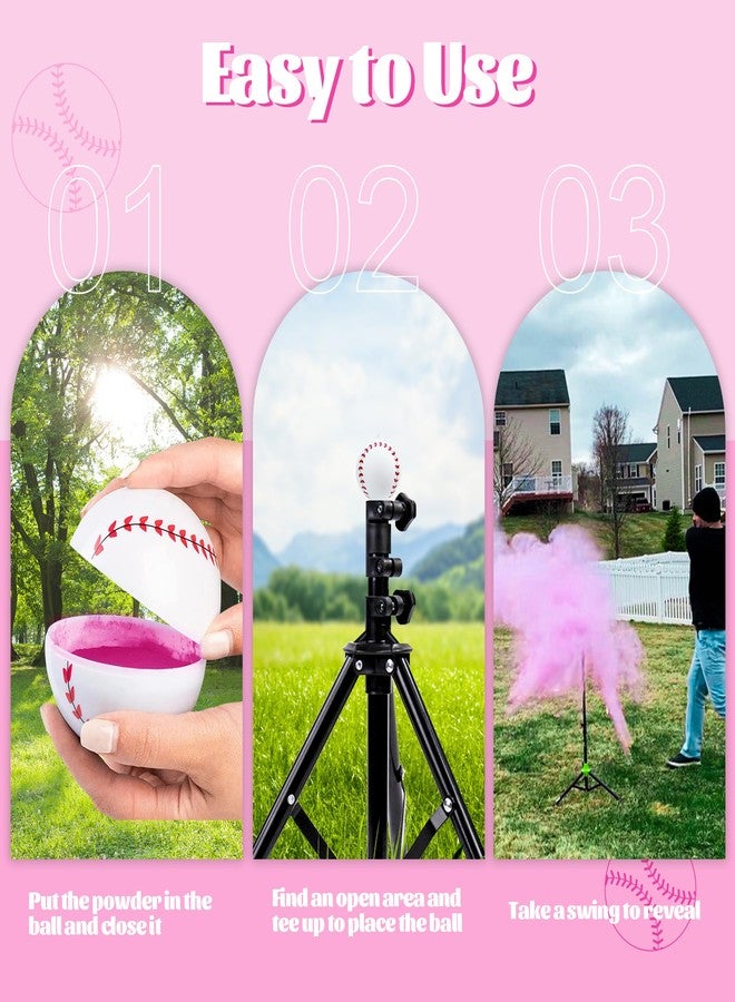 POPUPARTY 2 Pack Gender Reveal Baseball with Pink Powder Kit for Baby Gender Reveal Decoration - Image 4