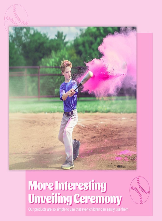 POPUPARTY 2 Pack Gender Reveal Baseball with Pink Powder Kit for Baby Gender Reveal Decoration - Image 5