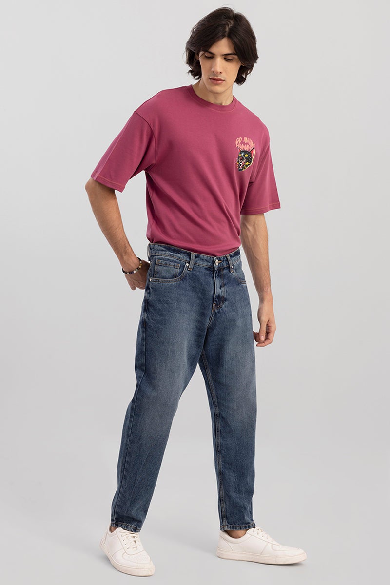 SNITCH Boozy Mid Blue Basic Baggy Fit Jeans - Image 3