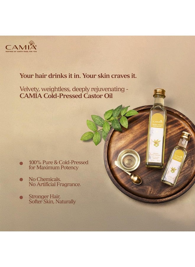CAMIA زيت الخروع العضوي البارد الممتاز من كاميا للبشرة والشعر والحواجب | غني بفيتامين E والأحماض الدهنية الحرة | يرطب ويغذي البشرة | يعزز نمو الشعر ويقوي الخصل | زجاجة 100 مل - Image 3