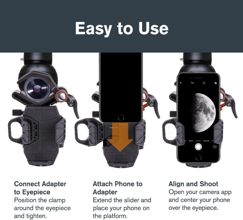 Celestron 81055 Nexyz 3 Axis Universal Smartphone Adapter - Black - Image 3