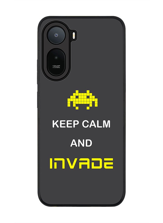 Stylizedd Rugged Case for Xiaomi Redmi A7 Pro 4G / Poco C81 / Poco C81 Pro / Poco C85x 5G- Slim Fit Hybrid Rubber Cover Keep Calm And Invade